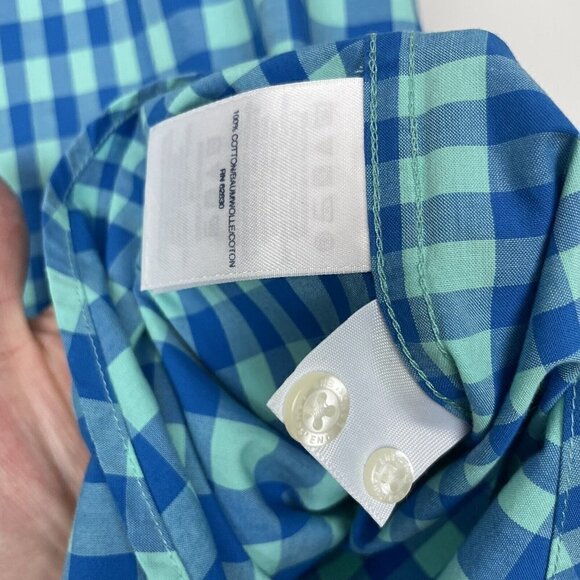 Lands End Men’s Blue Plaid Long Sleeve Button Up Shirt Traditional Fit Large - Picture 3 of 4